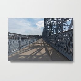 steel shadows Metal Print | Michiganstreet, Wisconsin, Memorialbridge, Blue, April, Digital, Sky, Color, Photo, Rollingbascule 