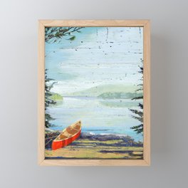 me and you and the red canoe Framed Mini Art Print