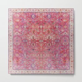 N45 - Pink Vintage Traditional Moroccan Boho & Farmhouse Style Artwork. Metal Print | Ethnic, Inspiration, Boho, Anthropologie, Retro, Traditional, Bohemien, Art, Hippie, Antique 