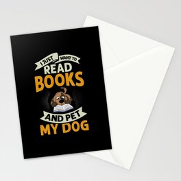 Book Dog Reading Bookworm Librarian Reader Stationery Card
