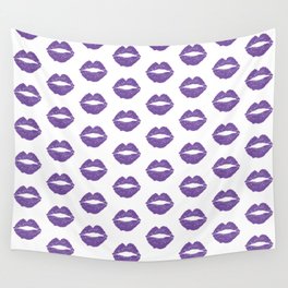 Purple Lips Wall Tapestry