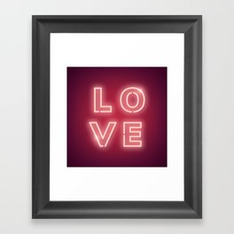 Neon LOVE Light Framed Art Print