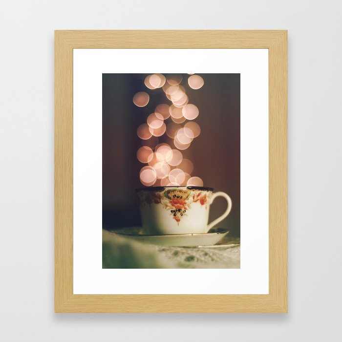 Tea time with stars Framed Art Print