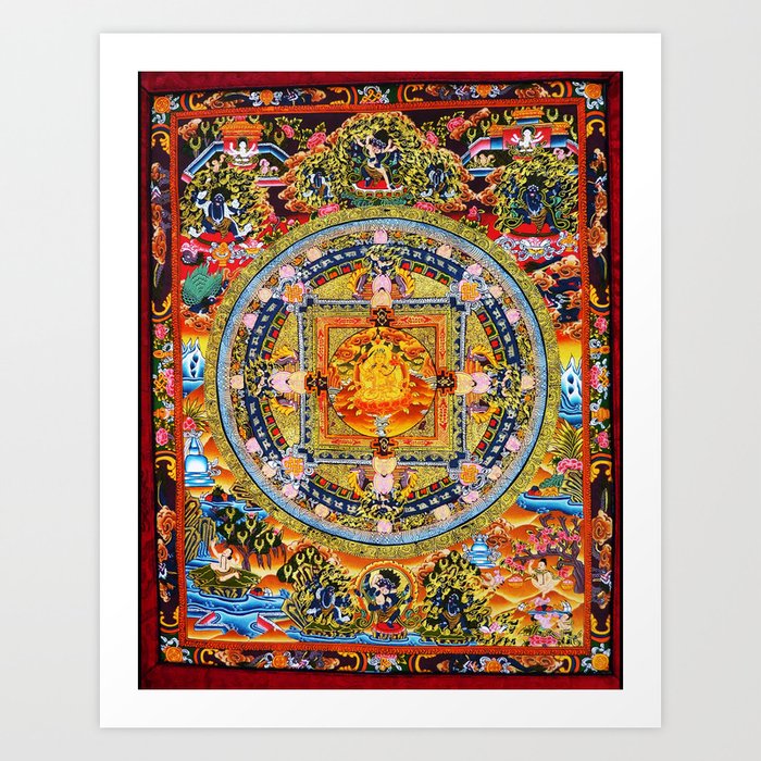 Buddhist Mandala Red Tara Art Print