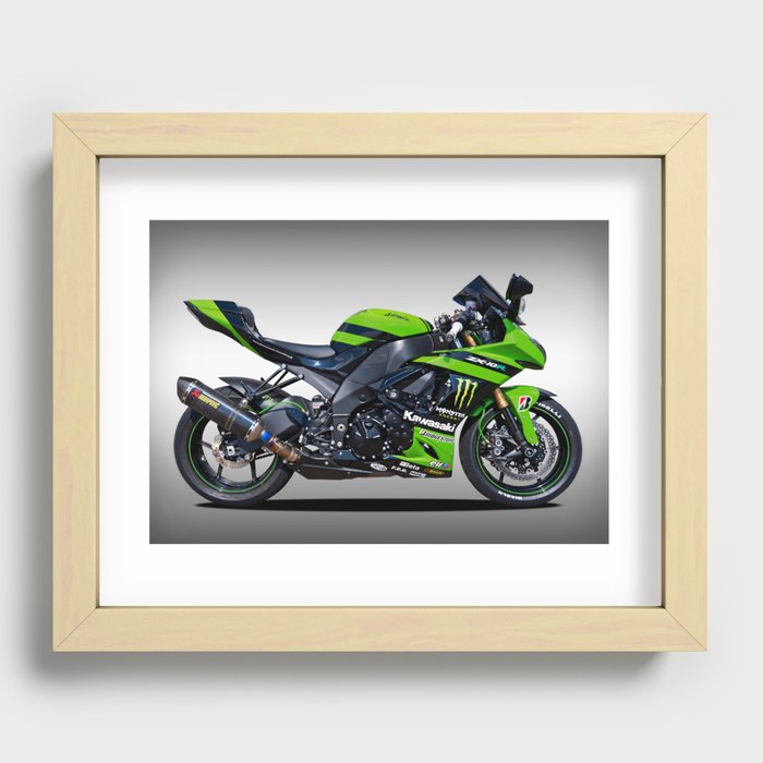 Kawasaki Motorbike Recessed Framed Print