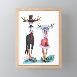 Fashion Christmas Deer 6 Framed Mini Art Print