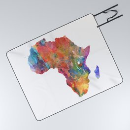 Africa Map Watercolor by Zouzounio Art Picnic Blanket