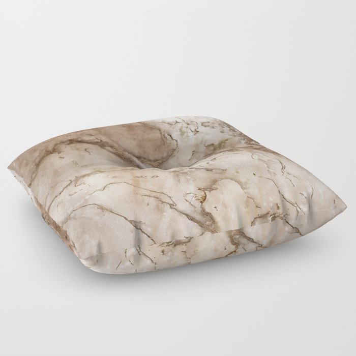 Taupe marble and gold abstract Floor Pillow