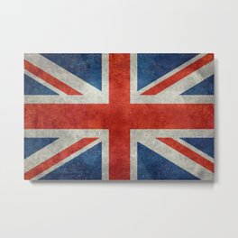 English Flag "Union Jack" bright retro 3:5 Scale Metal Print | Grungy, Vintage, Englishflag, Unitedkingdom, Unionjack, Retro, Bright, Painting, Flags, Britishflag 