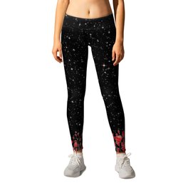 Wonderland Smiling Starry Night - Alice In Wonderland Leggings | Cheshire, Happy, Starry, Flowers, In, Magical, Graphicdesign, Red, Retro, Space 