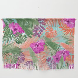 Summer Hibiscus Flower Jungle #2 #tropical #decor #art #society6 Wall Hanging