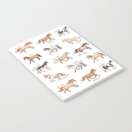 Horses - different colours and markings illustration Notebook