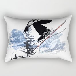 Ski the Rockies - Downhill Skier Rectangular Pillow