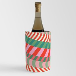 Modern Christmas Abstract Stripes Wine Chiller