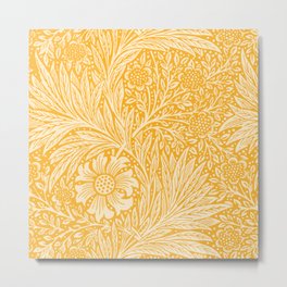 Fall Marigold Flowers Marigold Sunshine Golden Yellow (William Morris 1875 Antique Vintage Pattern) Metal Print | Garden, Marigold, Countryside, Sunflower, Graphicdesign, Vintage, Floral, Fall, Sunshine, Autumn 