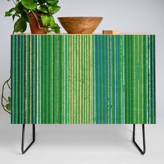 Vintage Japanese Textile Woodcut Credenza