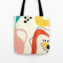 Abstract Minimalist Tropical Hand Drawn Pattern Tote Bag