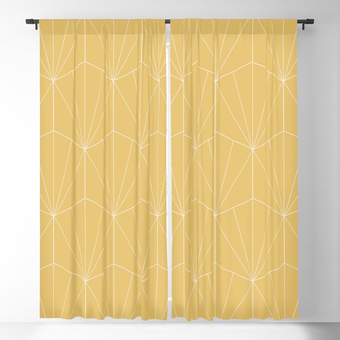 Gisela Geometric Line Pattern - Golden Blackout Curtain