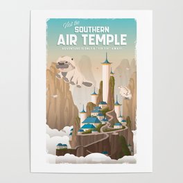 Southern Air Temple Travel Poster Poster