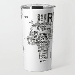 typographic world map #9 Travel Mug