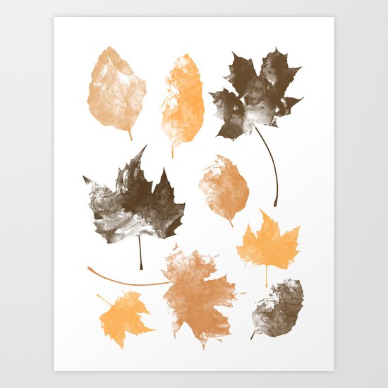 autumn, leaves, Art Print