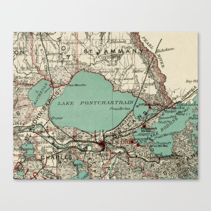 Louisiana Map Art - Painted Map of Louisiana T-Shirt by World Art Prints and Designs