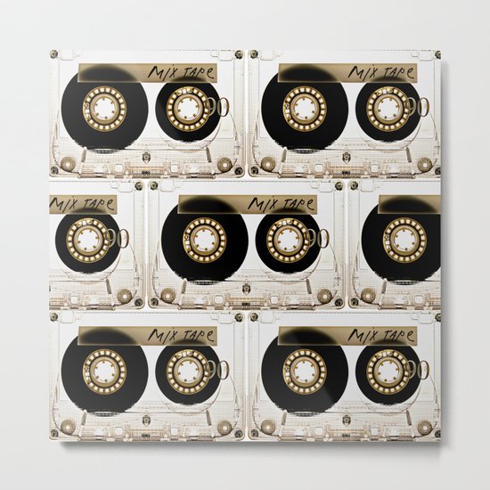 Transparant mix tape Retro Cassette Metal Print