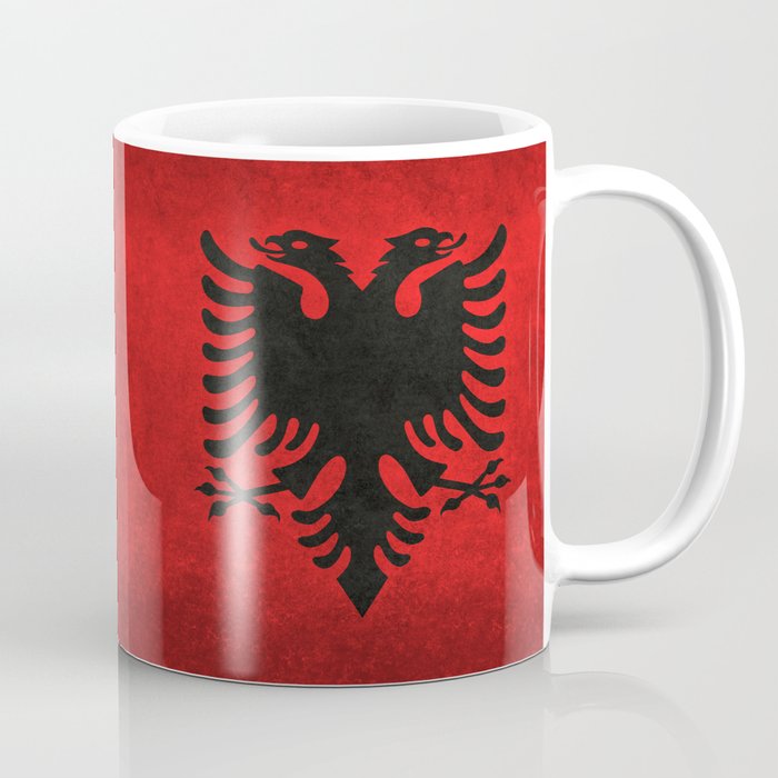 Flag of Albania, Grungy look Coffee Mug