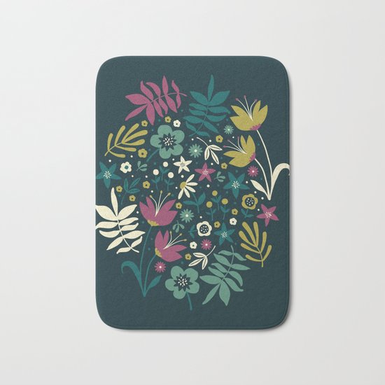 Midnight Florals (pop) Bath Mat