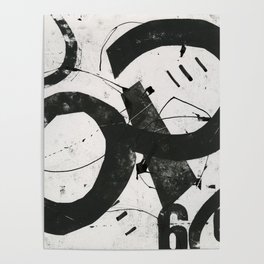 859 Black and White Abstract Poster