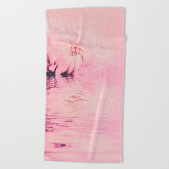 Romantic chrysanthemum flower soft pink pastel Beach Towel