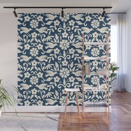 Otomi inspired floral pattern Wall Mural