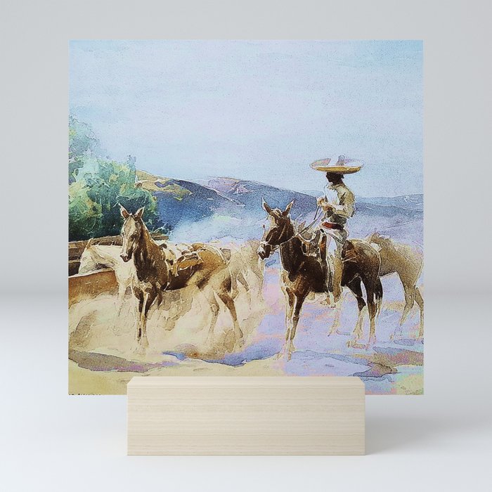 “Horses and Riders” by Carl Oscar Borg Mini Art Print