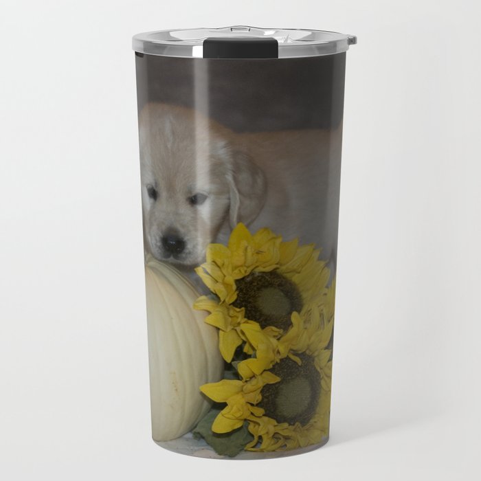 Darby and Sunflowers Travel Mug