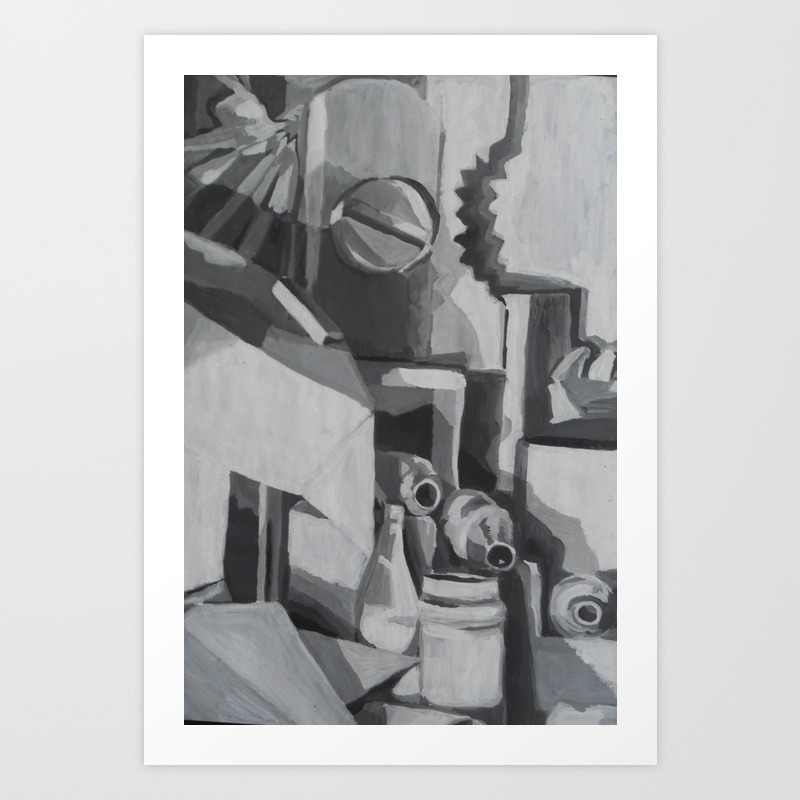 Semi Abstract Gray Shades Art Print By Michellelegrand Society6