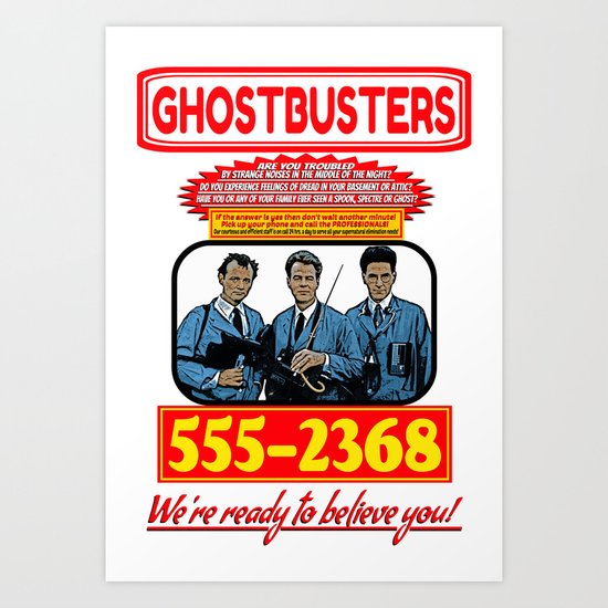 Ghostbusters Advertisement Art Print