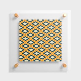Retro Abstract Greometric Shapes pattern - Dutch White and Maximum Yellow Red Floating Acrylic Print