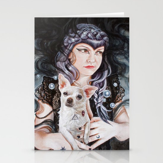 She Brings the Night Stationery Cards