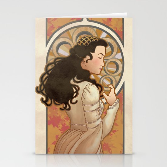 Loved by the Sun Nouveau Stationery Cards