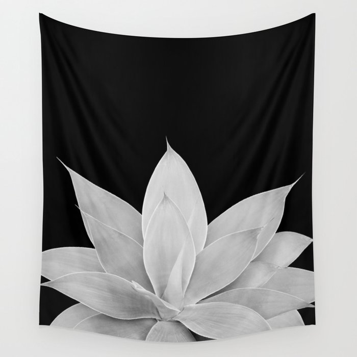 Gray Agave on Black #1 #tropical #decor #art #society6 Wall Tapestry