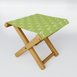 Light Green And White Palm Trees Pattern Folding Stool