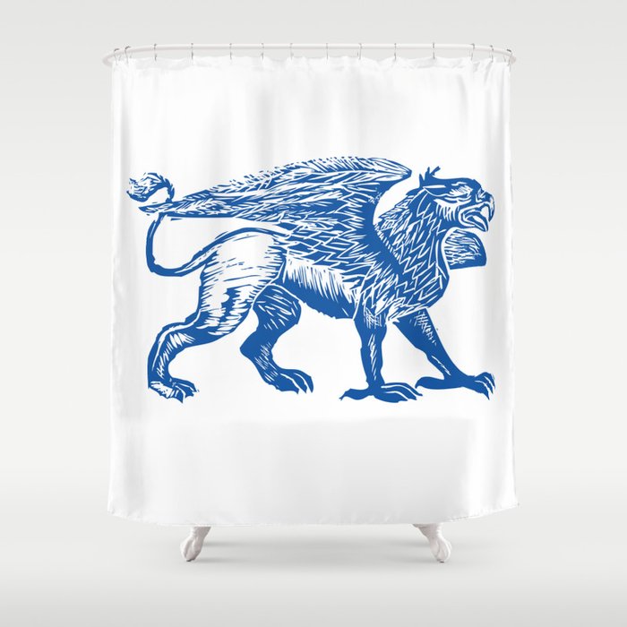Gryphon-Blue Shower Curtain