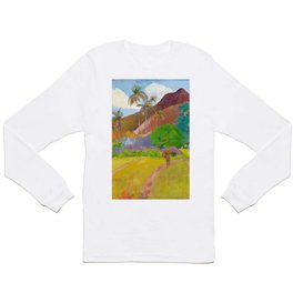 Tahitian Landscape by Paul Gauguin Long Sleeve T-shirt