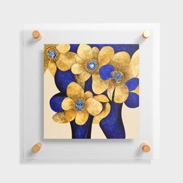 Golden Flowers Floating Acrylic Print
