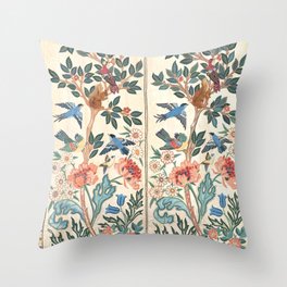 William Morris & May Morris Antique Chinoiserie Floral Throw Pillow