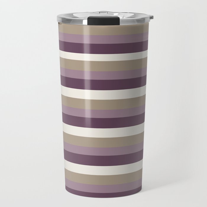 Stripes in Magenta, Lavender and Cream Travel Mug