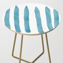 Watercolor Vertical Lines With White 49 Side Table