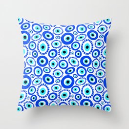 Evil Eye Mediterranean Lucky Symbol Throw Pillow