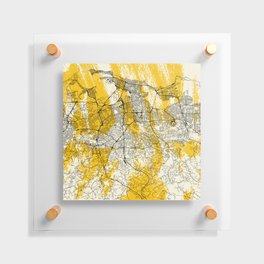 San Juan, USA - City Map Painting - Yellow Floating Acrylic Print
