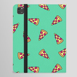 Neon Pizza Slice Pattern iPad Folio Case